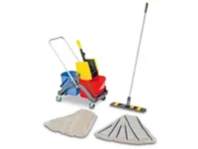 OUTLET kit chariot de lavage seau 2x17l ROUGE/BLEU support à franges