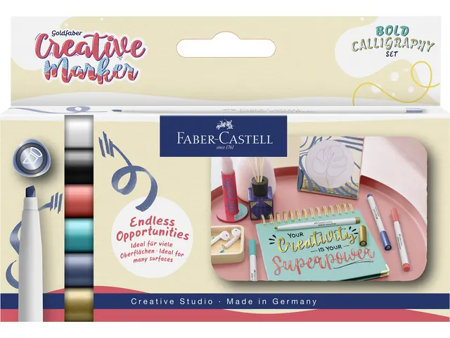 Marker creatief Faber-Castell Goldfaber beitelpunt C set a 6 stuks Sof