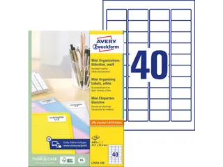 Etiket Avery L7654-100 45.7x25.4mm wit 4000 stuks - 5