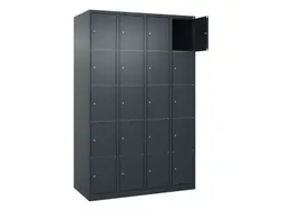 lockerkast,HxBxD 1850x1200x500mm,4x5vakken,vak B 300mm,cil.-slot