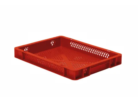 Euronorm-stapelbak 4.5l 50x400x300mm Wanden/bodem Opengewerkt Rood