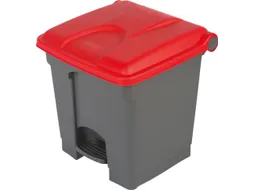 pedaalemmer,1x30l,HxBxD 435x398x410mm,romp PP grijs,deksel PP rood