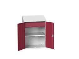 lessenaarkast 1130x800x550mm legbord en lade RAL7035 + RAL3004