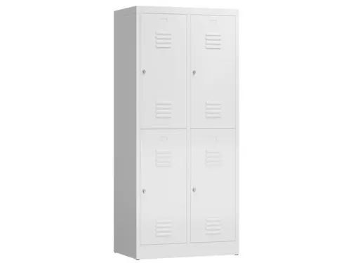Dubbeldekse garderobekast 1800x800x500mm 2x2vak 400mm RAL9003