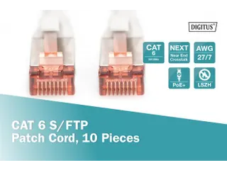 CAT 6 S-FTP patchkabel Cu LSZH AWG 27/7 Lengte 0,5m 10 stuks Grijs - 4
