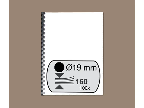 Bindrug GBC 19mm 21-rings A4 zwart 100stuks
