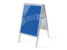 Stoepbord A1 complete set met print "BIENVENUE" Blauw