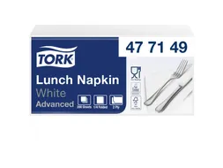 Servetten Tork 477149 2-laags 33x33cm wit 1/4 vouw 200st.
