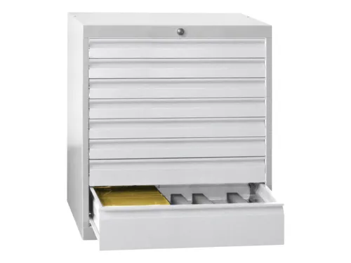 ladekast HxBxD 600x715x600mm 5laden slot RAL7035 front RAL5010