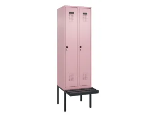 locker met bank,voor scheiding van kleding,HxBxD 2120x600x815mm,2vak - 2