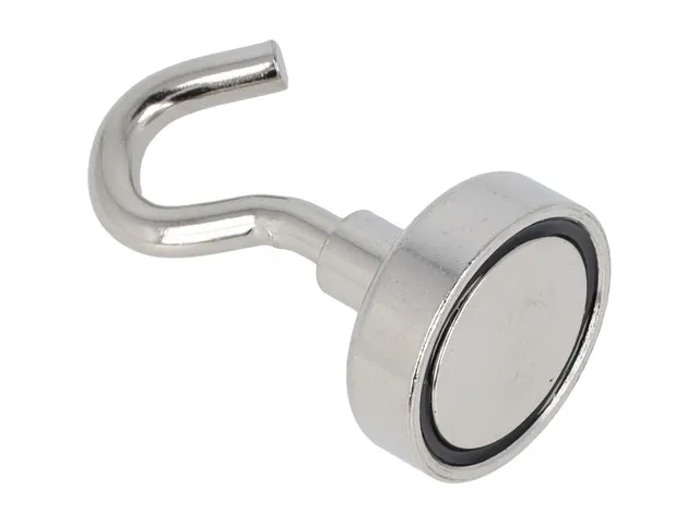 Aimant Westcott avec crochet 25mm argent. Puissance +/- 15kg