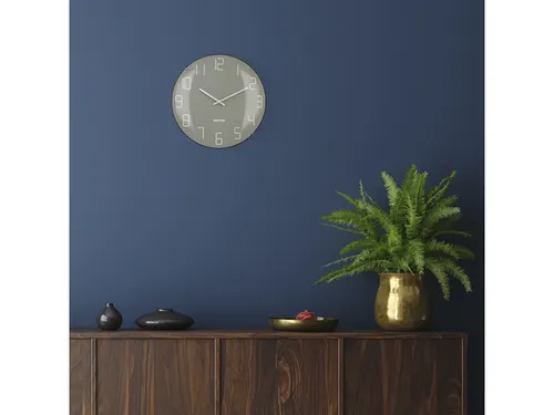 Wandklok Nextime dia 35cm bolvormig glas grijs kunststof Shade