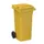 container,120l,HxBxD 933x500x550mm,deksel geel,romp HDPE geel,2wielen