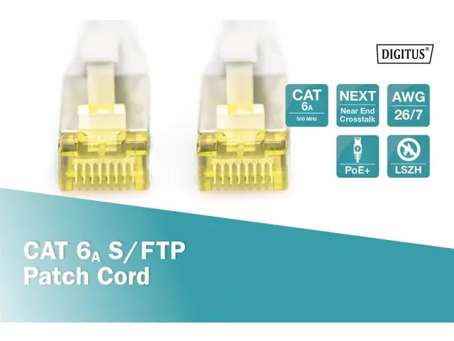 CAT 6A S-FTP patchkabel Cu LSZH AWG 26/7 Lengte 10m Grijs
