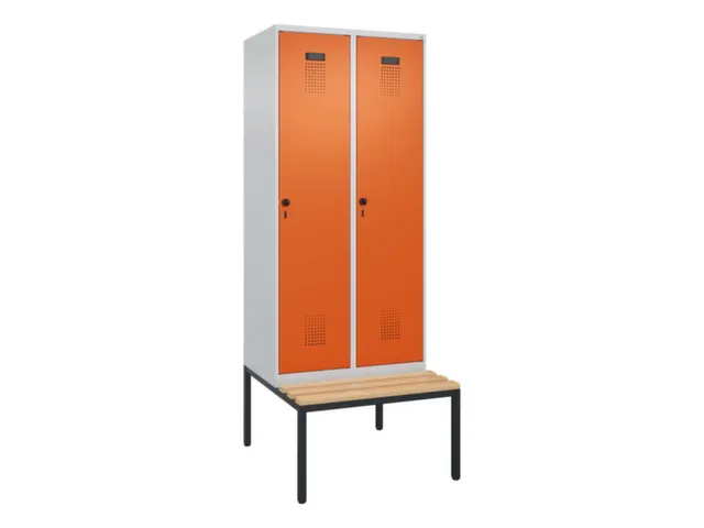 locker met bank,voor scheiding van kleding,HxBxD 2120x800x815mm,2vak