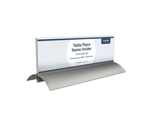 Tafelnaambord Europel 2 61x210mm acryl aluminium