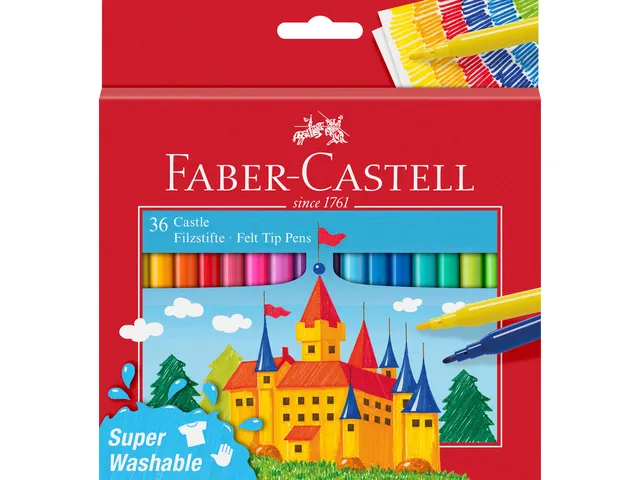 Viltstift Faber-Castell 36 stuks karton etui assorti