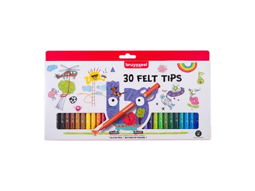 Viltstift Bruynzeel Kids assorti 30 stuks