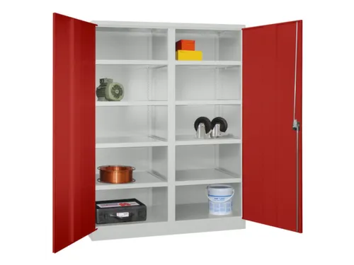 zwaarlastkast met openslaande deuren,RAL7035,front RAL3000