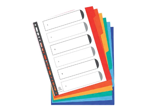Tabbladen Exacompta A4 Extra Breed 11-Gaats 6-Delig Karton Assorti