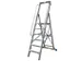 verrijdbare treden-platformladder eenzijdig 6treden stand H 1 4m