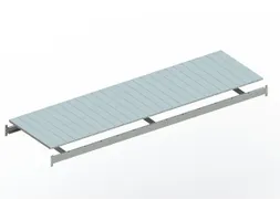 legbord van plaatstaal,v. breedvakstelling,BxD 2600x800mm,vakl. 490kg