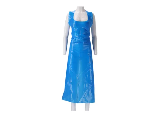 Schort CMT 125x80cm 25mu geruwd op rol PE blauw 100 stuks