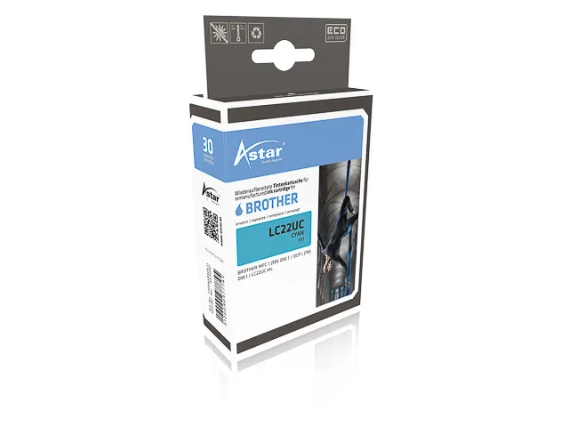 Astar Brother LC22UC MFCJ Inkt Cyaan Rebuilt 1200 Pagina's