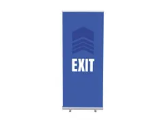 Roll-Banner 85x200 complete set met print "EXIT" Blauw