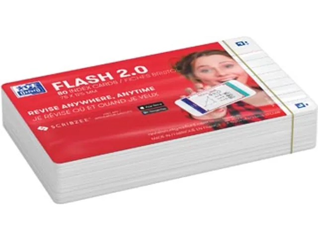 Flash 2.0 flashcard starterkit gelijnd A7 wit 80 vel