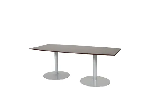 Linesto Vergadertafel Vaste Hoogte 200x100 Tonvormig Logan Eiken Alu