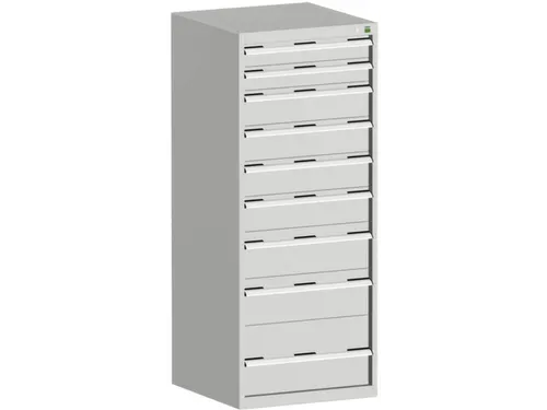 ladekast HxBxD 1600x650x650mm 9laden RAL7035 front RAL7035
