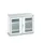 vitrinekast 800x1050x550mm 2xStalen bodem romp RAL7035 front RAL7035