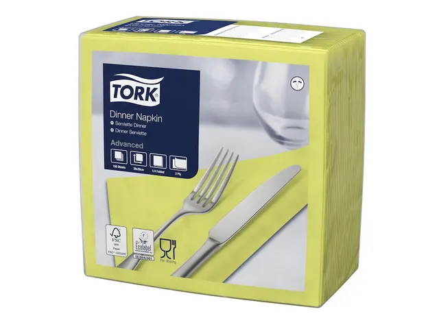 Dinnerservet Advanced 2-laags limoen 39x39cm ¼-vouw 12x150st 1800st