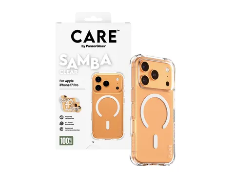PanzerGlass CARE by Samba Case Transparent w. White MagSafe iPho