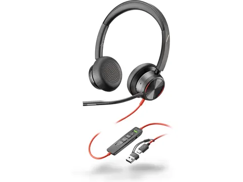 Poly Blackwire 8225 Stereo USB-C Headset + USB-C/A adapter