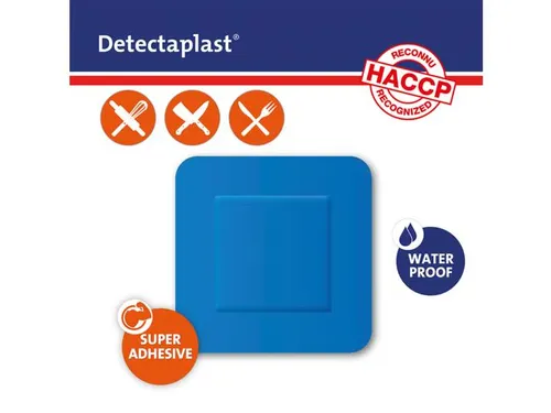Detectaplast 8142 Pleister waterafstotend blauw 38x38mm 100 Stuks