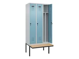 locker met bank,voor scheiding van kleding,HxBxD 2120x900x815mm,3vak