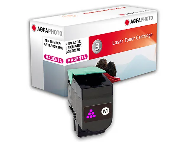 APTL800X3ME AP LEXMARK 80C0X30 CX toner magenta rebuilt 4000pagina's