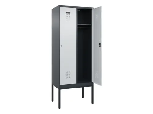 locker,HxBxD 2120x800x500mm,2vak,vak B 400mm,cil.-slot,voetonderstel