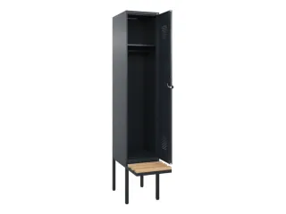 locker met bank,HxBxD 2120x400x815mm,1vak,vak B 400mm,draaigrendel - 2