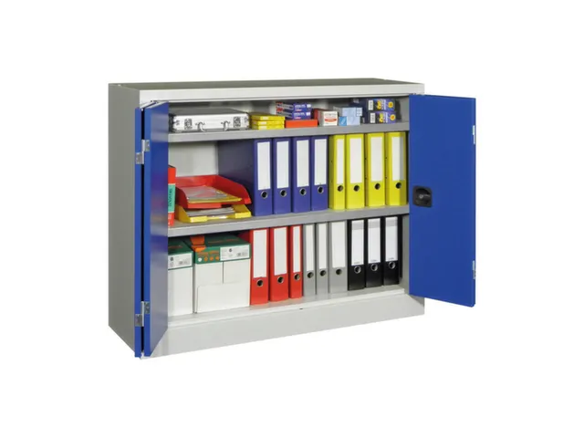 Vouwdeurkast 1000x1200x400mm 2legborden Verzinkt Ral7035 Front Ral5010