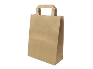 Papieren zak Kraft met Handvat 28x22cm 70 Gram 250 Stuks - 2