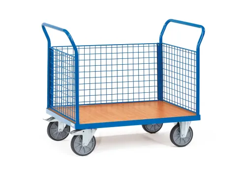 Driewandwagens 1532 Draadgaas 600kg 1000x700mm Ral5007 Houten Plaat