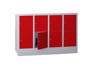 lockerkast,HxBxD 855x1200x500mm,4x2vakken,RAL7035,front RAL3000 - 3