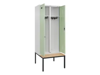 locker met bank,voor scheiding van kleding,HxBxD 2120x800x815mm,2vak - 1