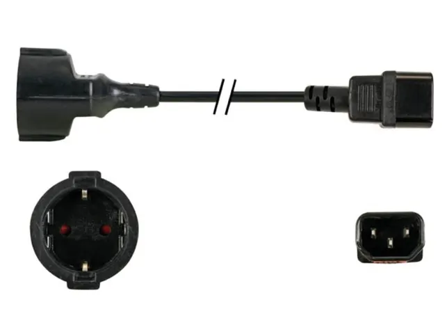 Voedingskabel Zwart L=1.8m