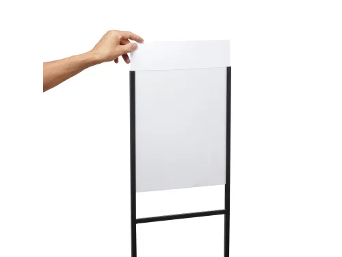 Infostandaard zwart metaal met acryl bord A3