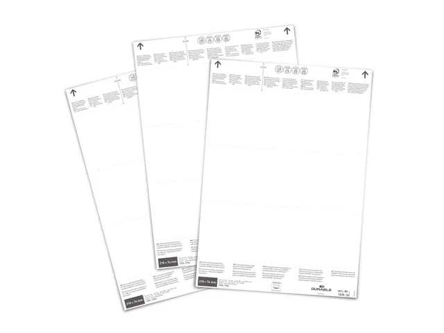 Papieren inserts voor documenthouders 210x74mm (60 kaartjes)