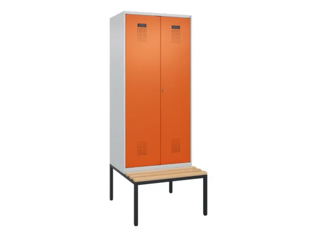 locker met bank,voor scheiding van kleding,HxBxD 2120x800x815mm,2vak